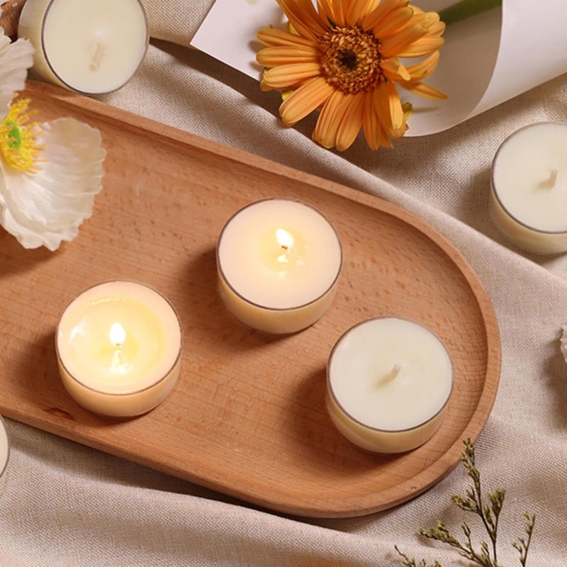 Devi 6 Hour Soy Tealight Candles Bulk 25 Pack, Unscented Organic Tea Candles, White Emergency Votive Tea Lights-Burn Clean, Non-Paraffin Natural Soy Candle for Home Decor, - Image 2